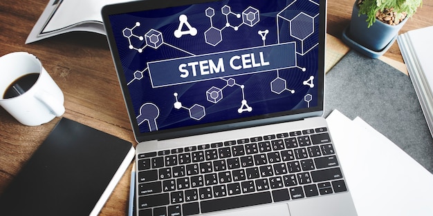 Scienza tecnologia delle cellule staminali Atom Dna Concept