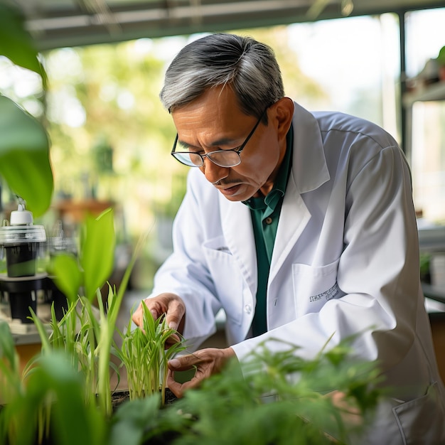Scienziato agricolo che implementa metodi innovativi per l'eradicazione dei parassiti nelle colture sperimentali