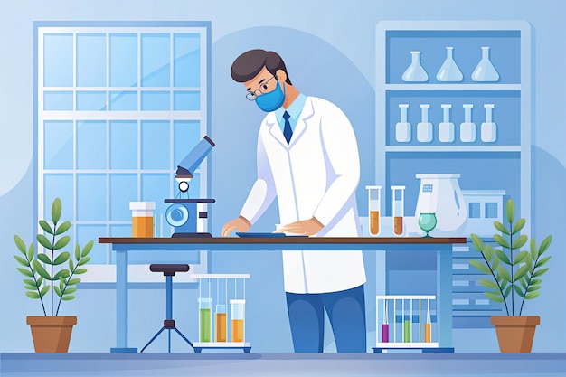 Scienziato biomedico Vector Flat Style Research