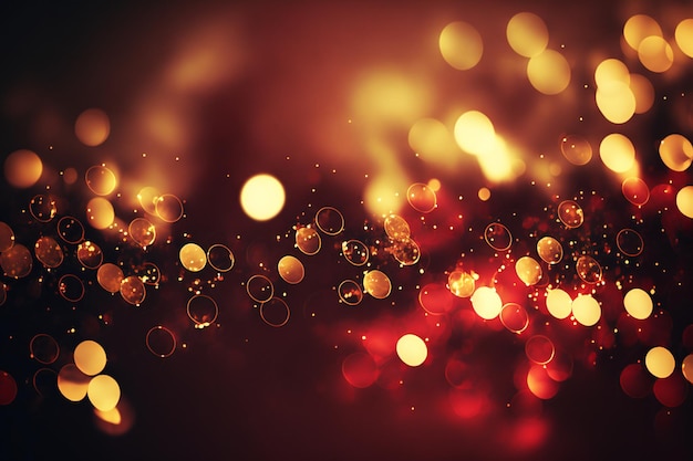 Scintillante rosso e dorato con luci bokeh sfondi astratti