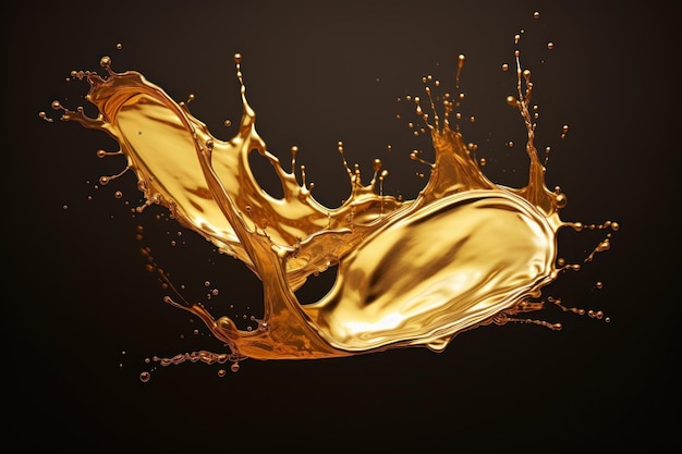 Scintillante Splash dorato oleoso Generare Ai