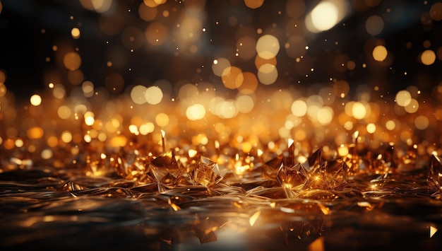 Scintillanti e particelle di Bokeh glitter oro di lusso scintillante
