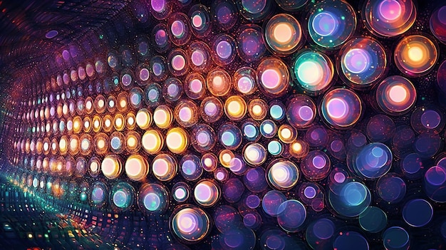 Scintillanti luci da discoteca lampeggianti favoloso abstra psichedelico Generativo ai