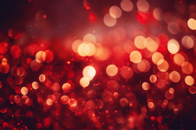 Scintillii rossi glitter e raggi luci bokeh abstract vacanza backgroundtexture Contenuto generato dall'IA