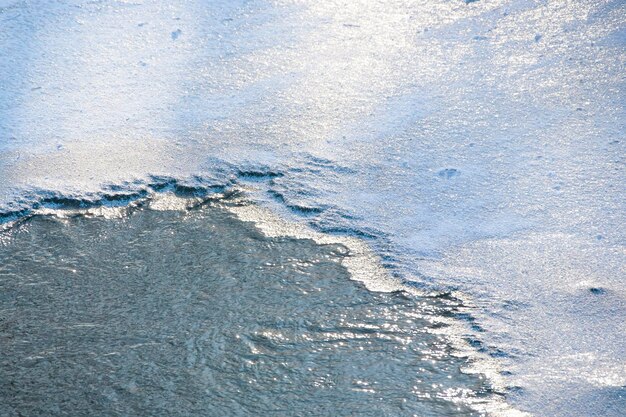 Scioglimento primaverile dei ghiacci sul fiume