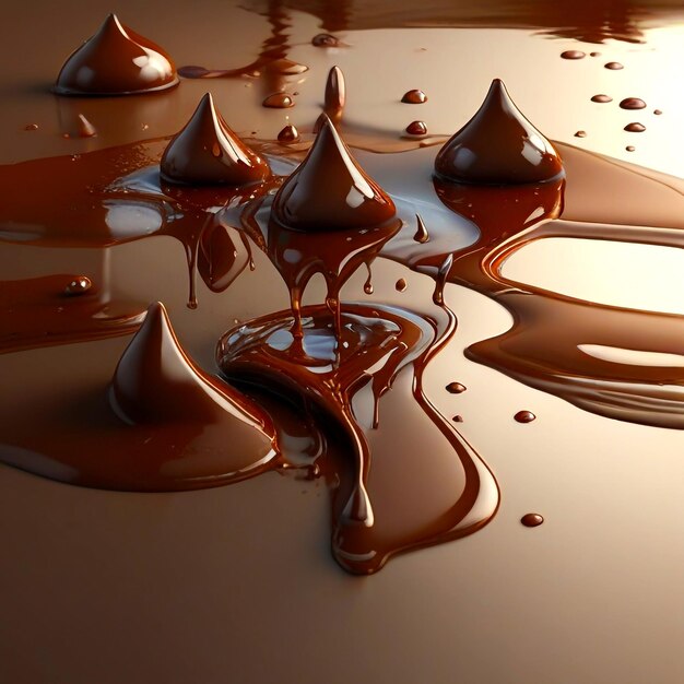 Sciroppo di cioccolato fuso sulla superficie per il Giorno del Cioccolato