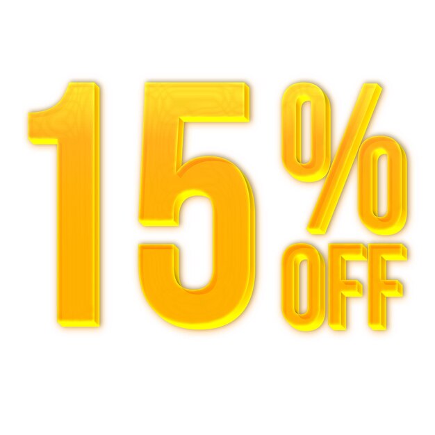 Sconto del 15% sulle offerte Tag con design in stile giallo