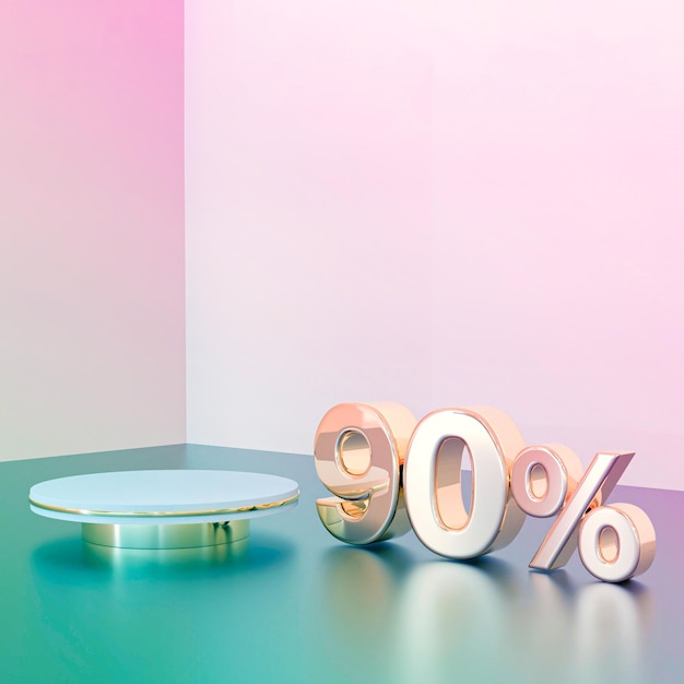 Sconto del 90% sul prodotto mockup del podio di sfondo