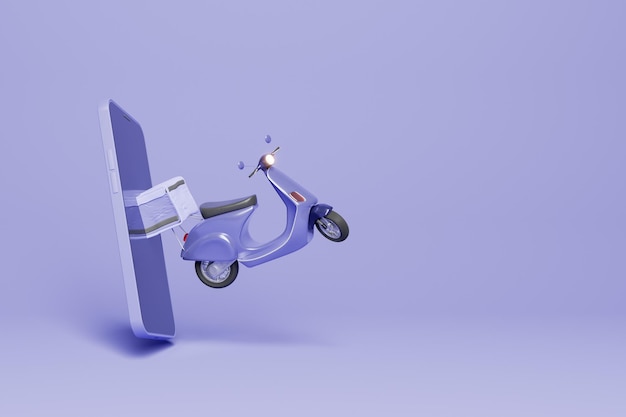 scooter che esce dallo schermo di un cellulare