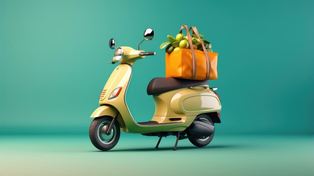 Scooter con borsa all'interno della stanza