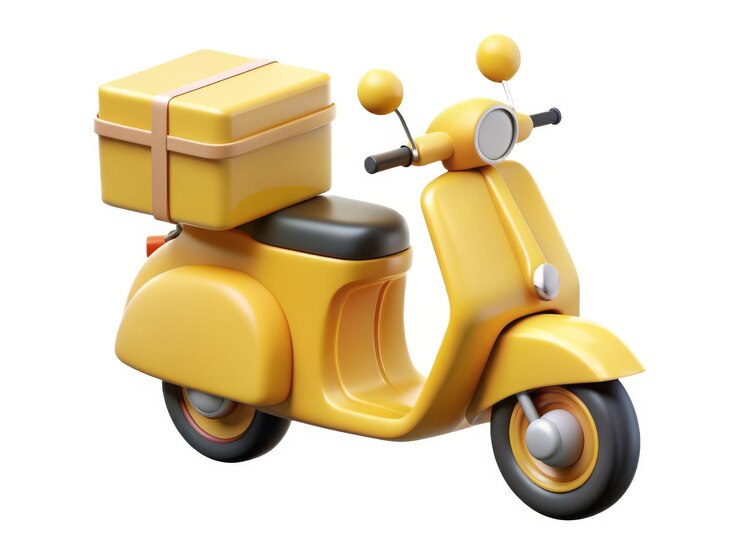 Scooter giallo per le consegne
