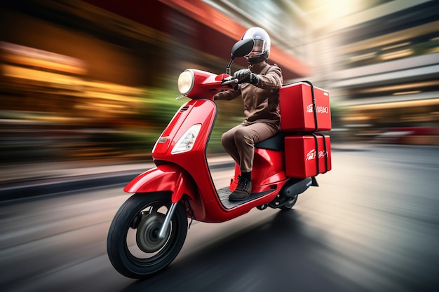 Scooter per la consegna di fast food