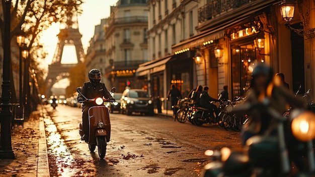 scooter per strada in Francia