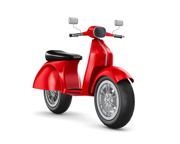 Scooter rosso. Rendering 3D isolato