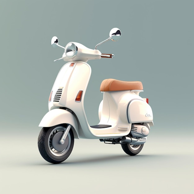 Scooter scooter sullo sfondo bianco