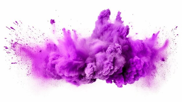 scoppio di esplosione del festival di polvere di colore viola brillante lilla holi