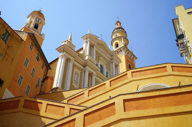 Scorcio di Menton Basilica di San Michele Arcangelo Menton Costa Azzurra Europa