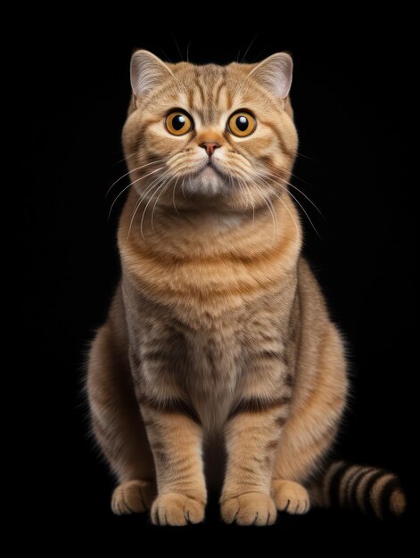 Scottish Fold Cat girato in studio isolato su uno sfondo chiaro