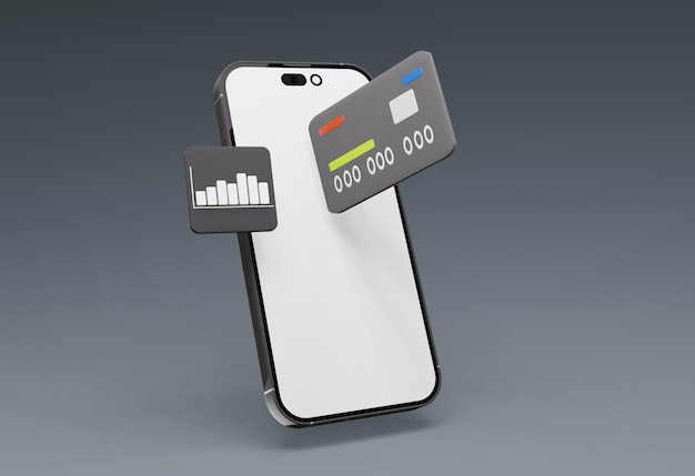 SCREEN BIANCO MOBILE con pannello di controllo del sito web 3D analisi dei dati SEO ai robot caricamento di video grafica