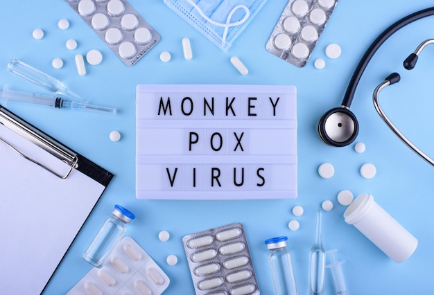 Scrivania medica del concetto di virus Monkeypox