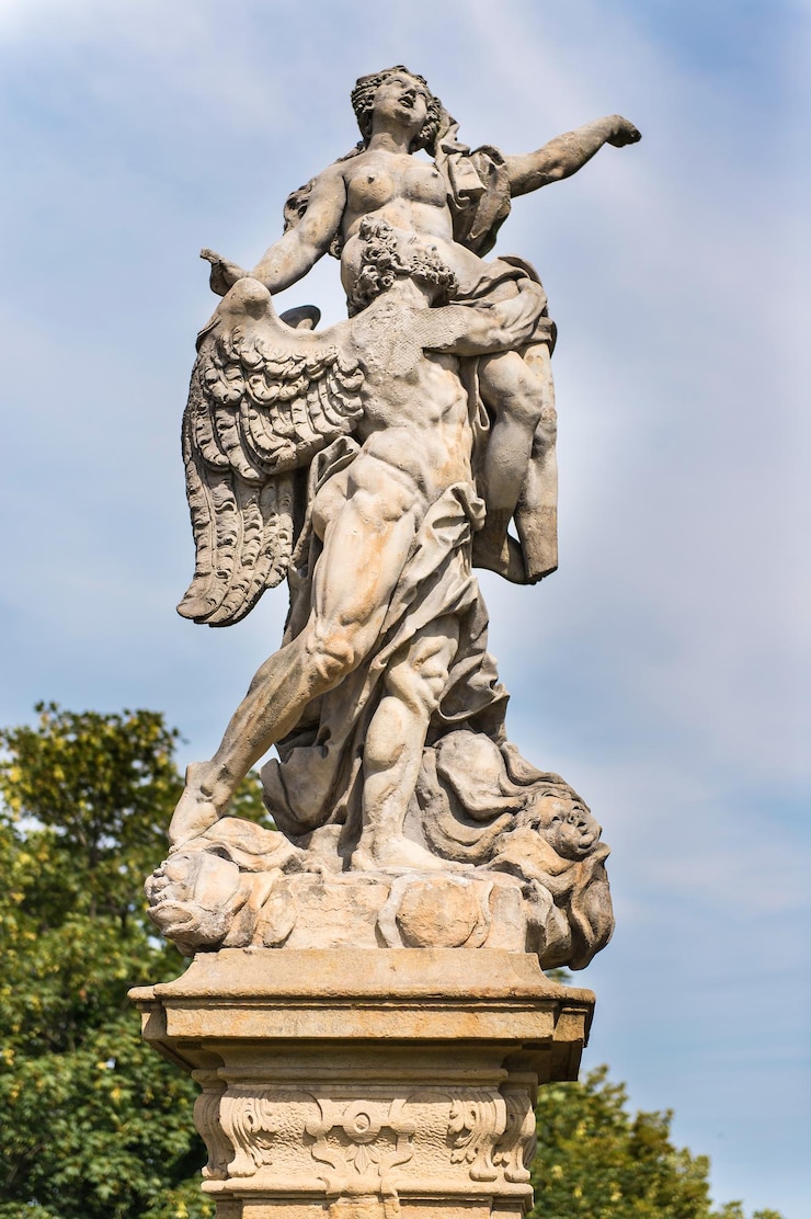 Photo sculpture in ksiaz castle poland tourist destination
