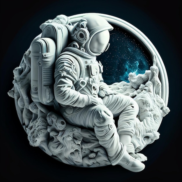 scultura dell'astronauta