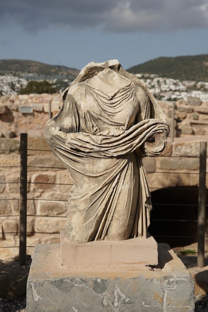 Scultura nel castello di Bodrum Mugla Turchia