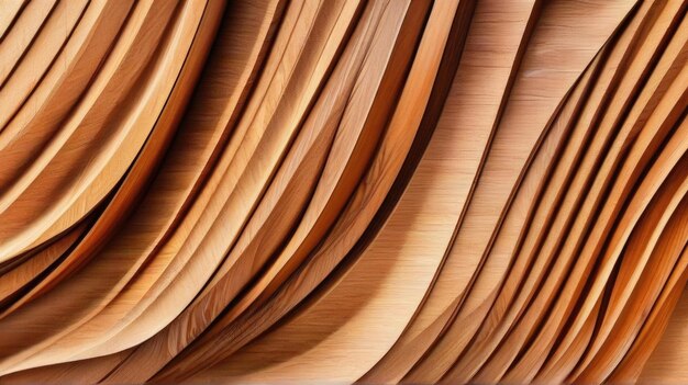 Sculture astratte in legno con linee vorticose