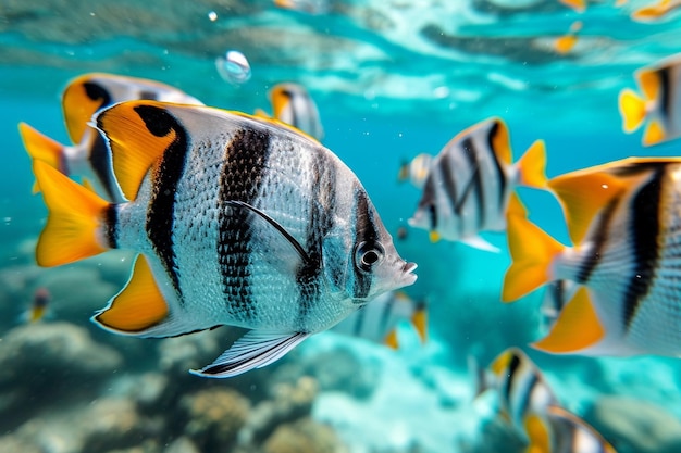 Scuola di pesci pesci sott'acqua sfondo subacqueo