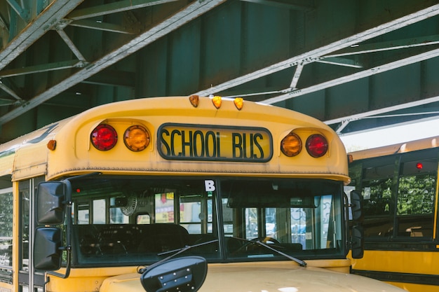 Scuolabus pubblico sulla strada