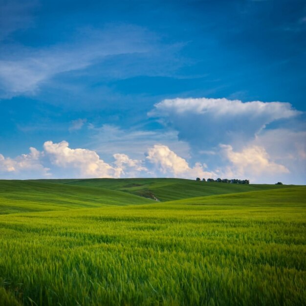 Scuolo blu ang sfondo campo verde