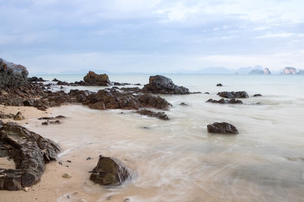 Sea slow shutter speed with wave