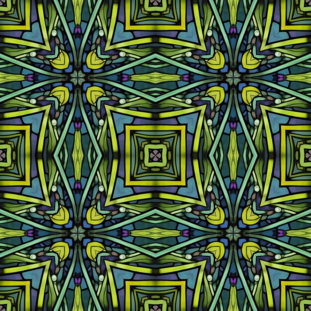 Seamless pattern astratto simmetrico intricato e colorato