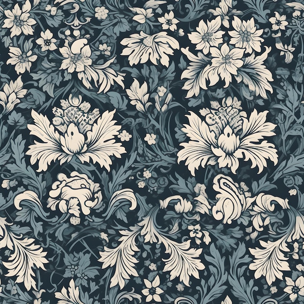 Seamless pattern floreale vintage ai illustrazione generativa