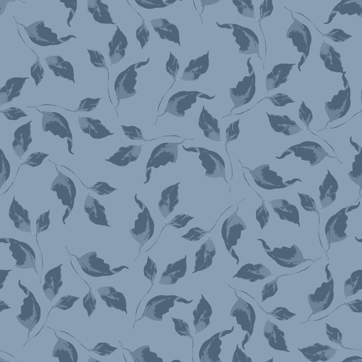 Photo seamless pattern with blue leaves on pale blue background ideal for fabric wallpaper border etc