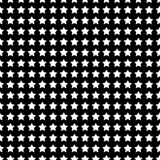 seamless pattern with white stars on a black background