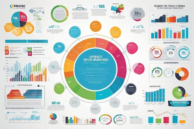 Search Engine Spotlight Infographic Concept per il successo del SEO