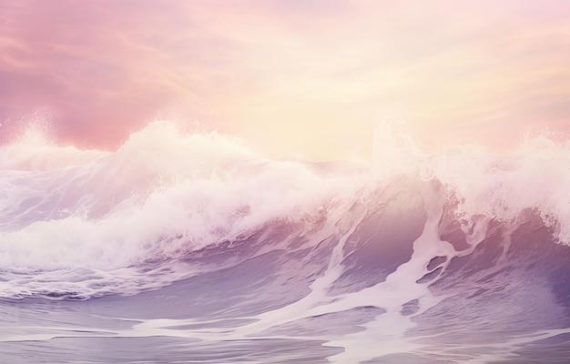 Seaside Radiance Una stampa su tela bianca di luce solare e oceano in tonalità rosa e viola