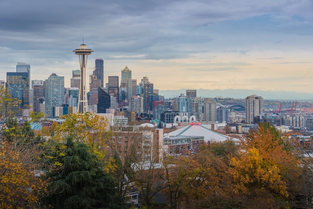 Seattle Cityscape presto monring in autunno