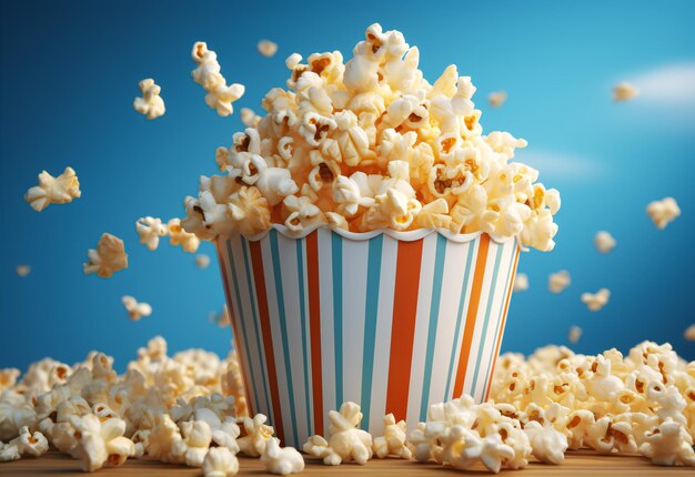 secchiello di popcorn divertente azzurro