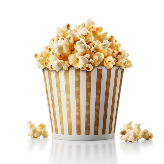 Secchio di popcorn su sfondo trasparente AI