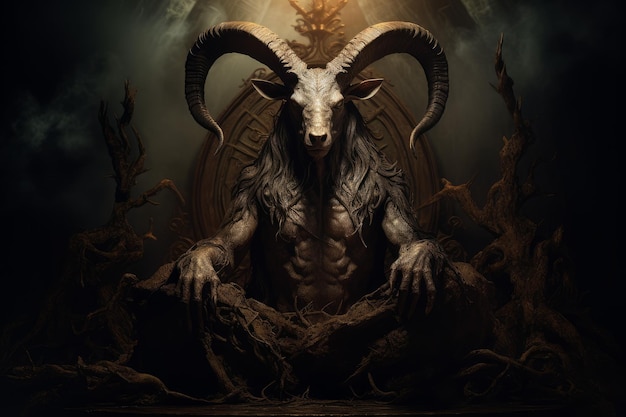 Sedia Baphomet Diavolo arte satana Genera Ai