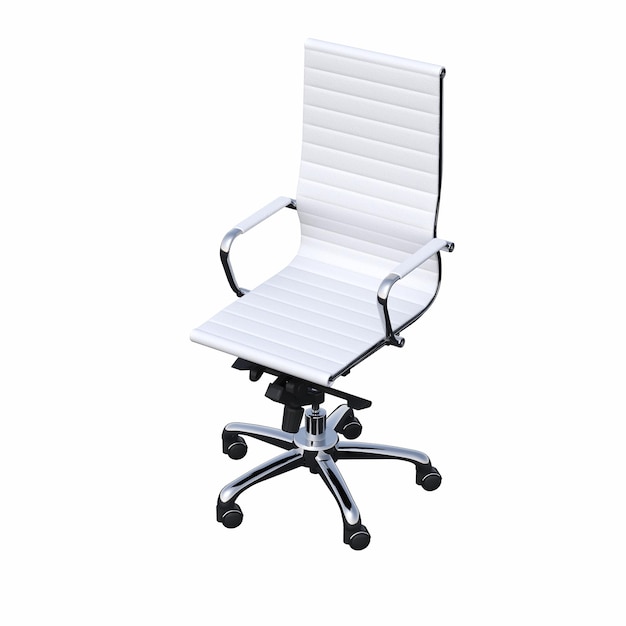 sedia da ufficio isolata su sfondo bianco, arredamento interno, illustrazione 3D, rendering cg
