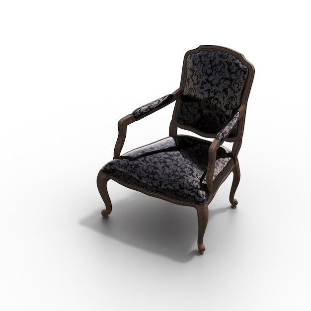 sedia isolata su sfondo bianco arredamento interno 3D illustrazione rendering cg