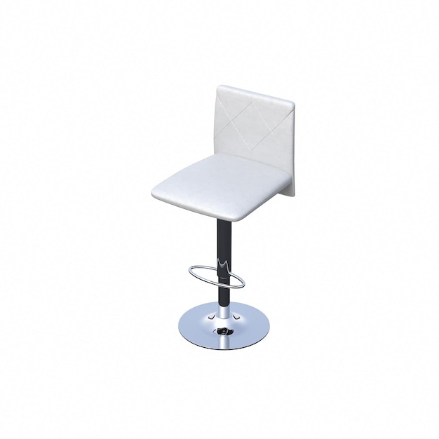 sedia isolata su sfondo bianco, arredamento interno, illustrazione 3D, rendering cg