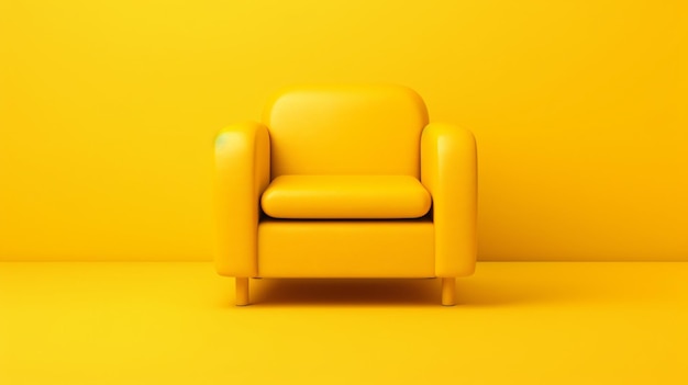 Sedie da soggiorno isolate su sfondo giallo