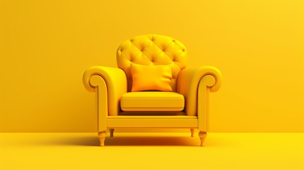 Sedie da soggiorno isolate su sfondo giallo