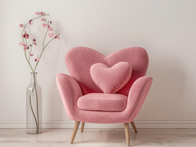 Sedie rosa a forma di cuore