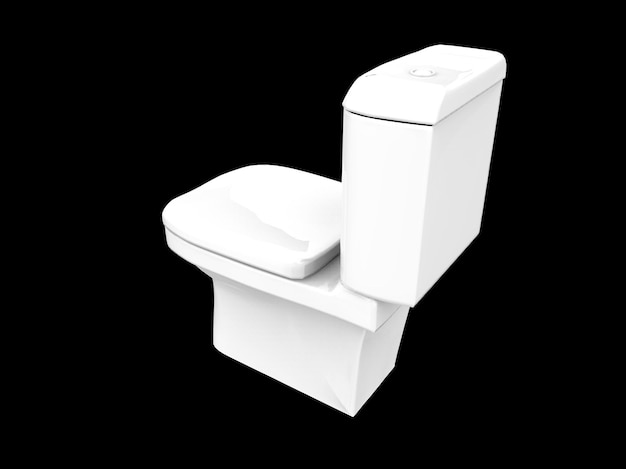 Sedile isolato wc armadio wc bagno wc porcellana 3d illustrazione