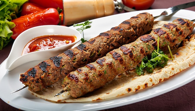 seekh kebab con salsa chili